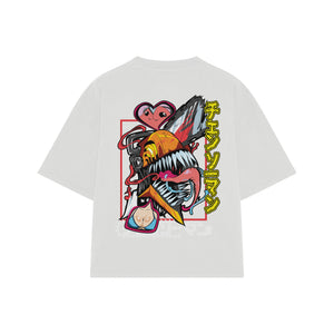 Playera streetwear premium de anime y gaming ExtraLife MX, corte oversized drop shoulder ligero y fresco en color Deep Black y Off-White, moda urbana mexicana de culto.