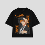 Playera streetwear premium de anime y gaming ExtraLife MX, corte oversized drop shoulder ligero y fresco en color Deep Black y Off-White, moda urbana mexicana de culto.