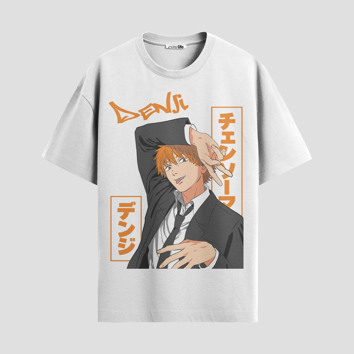 Playera urbana de anime y gaming ExtraLife MX, corte Classic Premium unisex ligero y transpirable en color Deep Black y Pure White, ropa de uso diario para gym y casual.