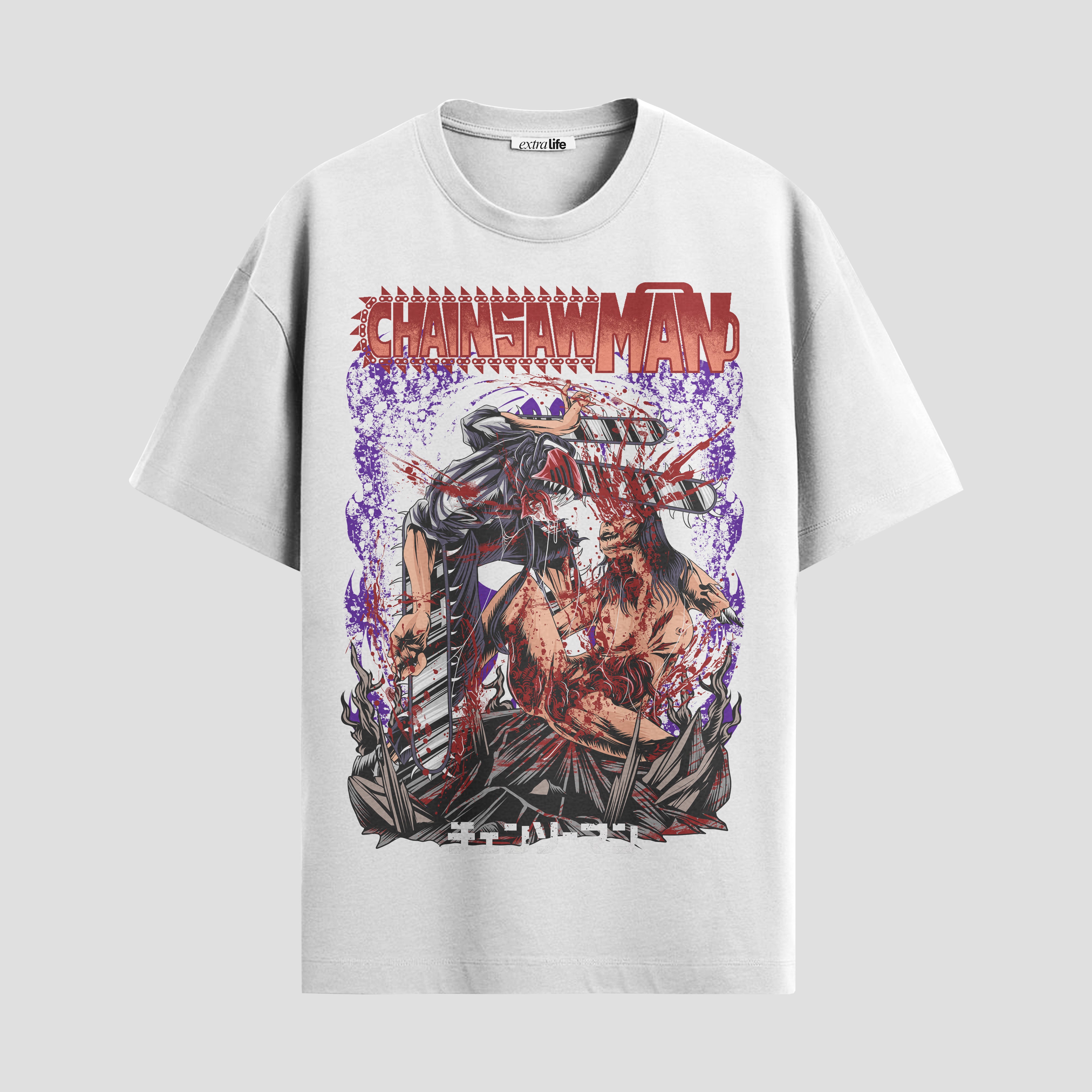 Playera urbana de anime y gaming ExtraLife MX, corte Standard Fit unisex ligero y transpirable en color Deep Black y Pure White, ropa de uso diario para gym y casual.