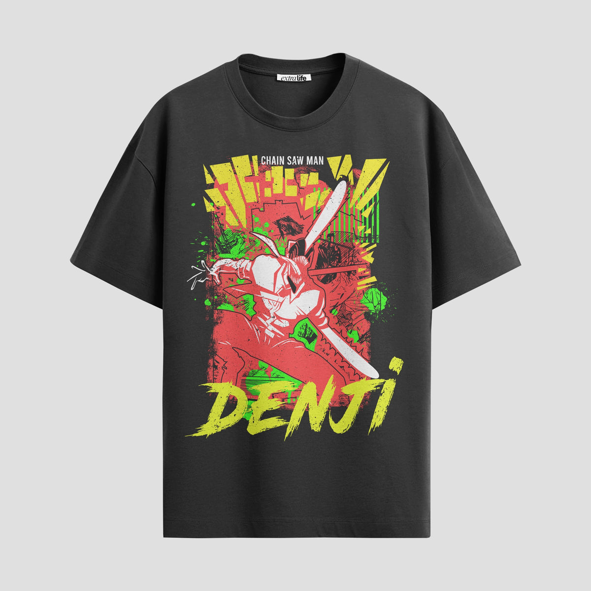 Playera urbana de anime y gaming ExtraLife MX, corte Classic Premium unisex ligero y transpirable en color Deep Black y Pure White, ropa de uso diario para gym y casual.