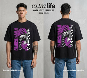 El Contrato Infernal | El Heroe de la Sierra #00410 - Playera Oversized Premium | Deep Black - Foto en modelo