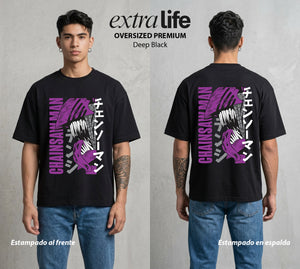 El Contrato Infernal | El Heroe de la Sierra #00410 - Playera Oversized Premium | Deep Black - Foto en modelo