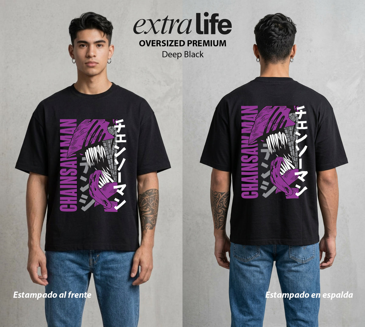 El Contrato Infernal | El Heroe de la Sierra #00410 - Playera Oversized Premium | Deep Black - Foto en modelo