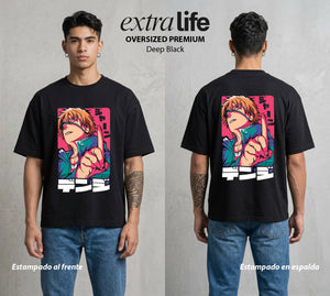 El Contrato Infernal | El Chico de la Sierra #00412 - Playera Oversized Premium | Deep Black - Foto en modelo