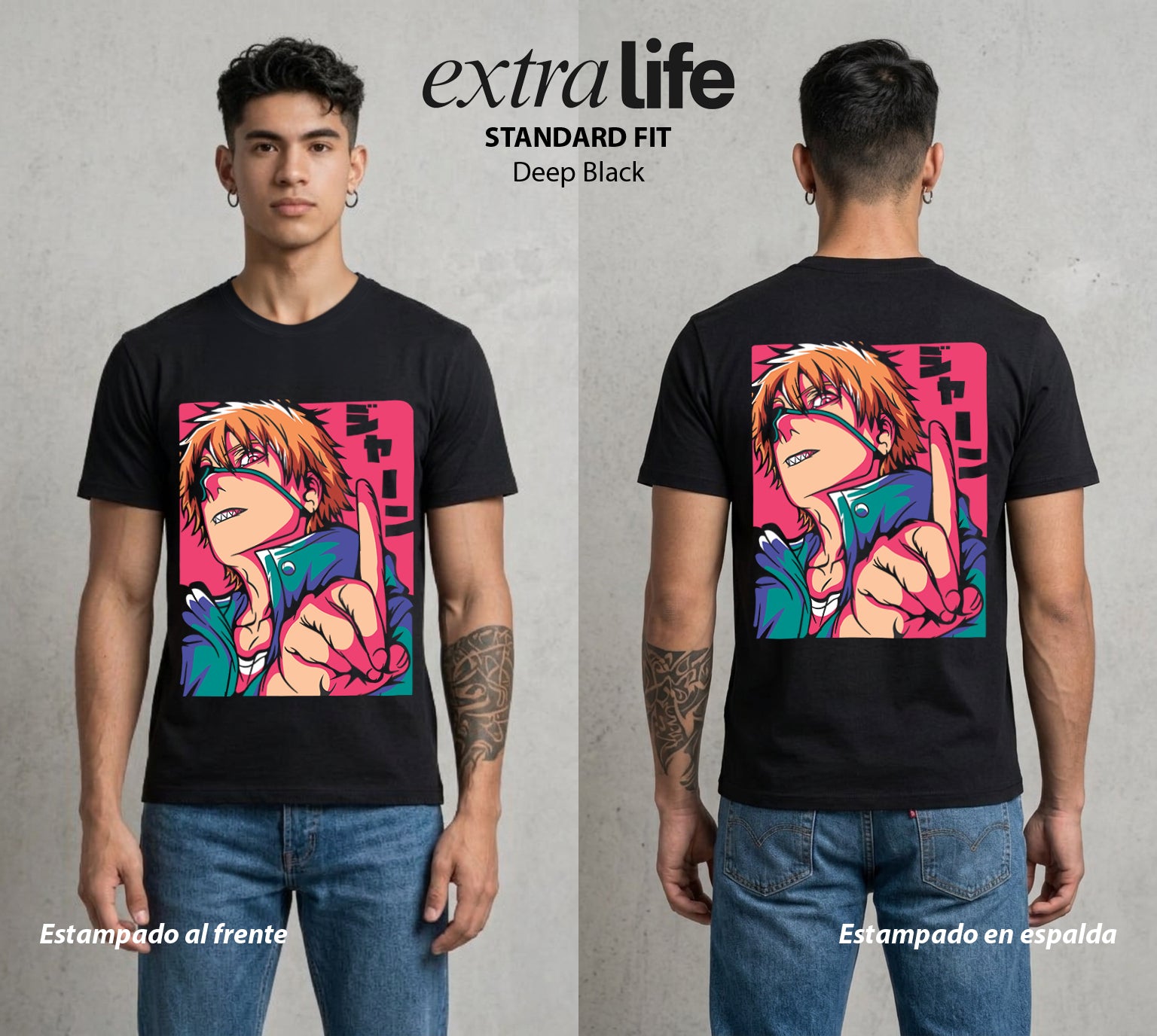 El Contrato Infernal | El Chico de la Sierra #00412 - Playera Standard Fit | Deep Black - Foto en modelo