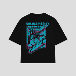 Playera streetwear premium de anime y gaming ExtraLife MX, corte oversized drop shoulder ligero y fresco en color Deep Black y Off-White, moda urbana mexicana de culto.