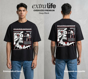 El Contrato Infernal | El Chico de la Sierra #00419 - Playera Oversized Premium | Deep Black - Foto en modelo