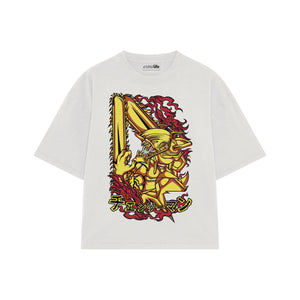 Playera streetwear premium de anime y gaming ExtraLife MX, corte oversized drop shoulder ligero y fresco en color Deep Black y Off-White, moda urbana mexicana de culto.