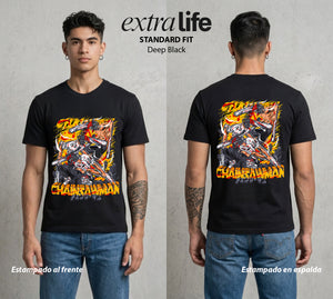 El Contrato Infernal | El Diablo Humano #00423 - Playera Standard Fit | Deep Black - Foto en modelo