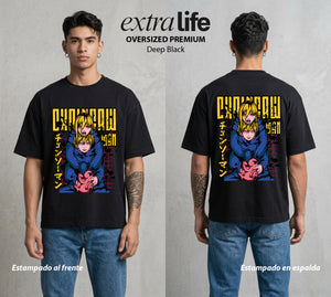 El Contrato Infernal | La Sangre del Diablo #00427 - Playera Oversized Premium | Deep Black - Foto en modelo
