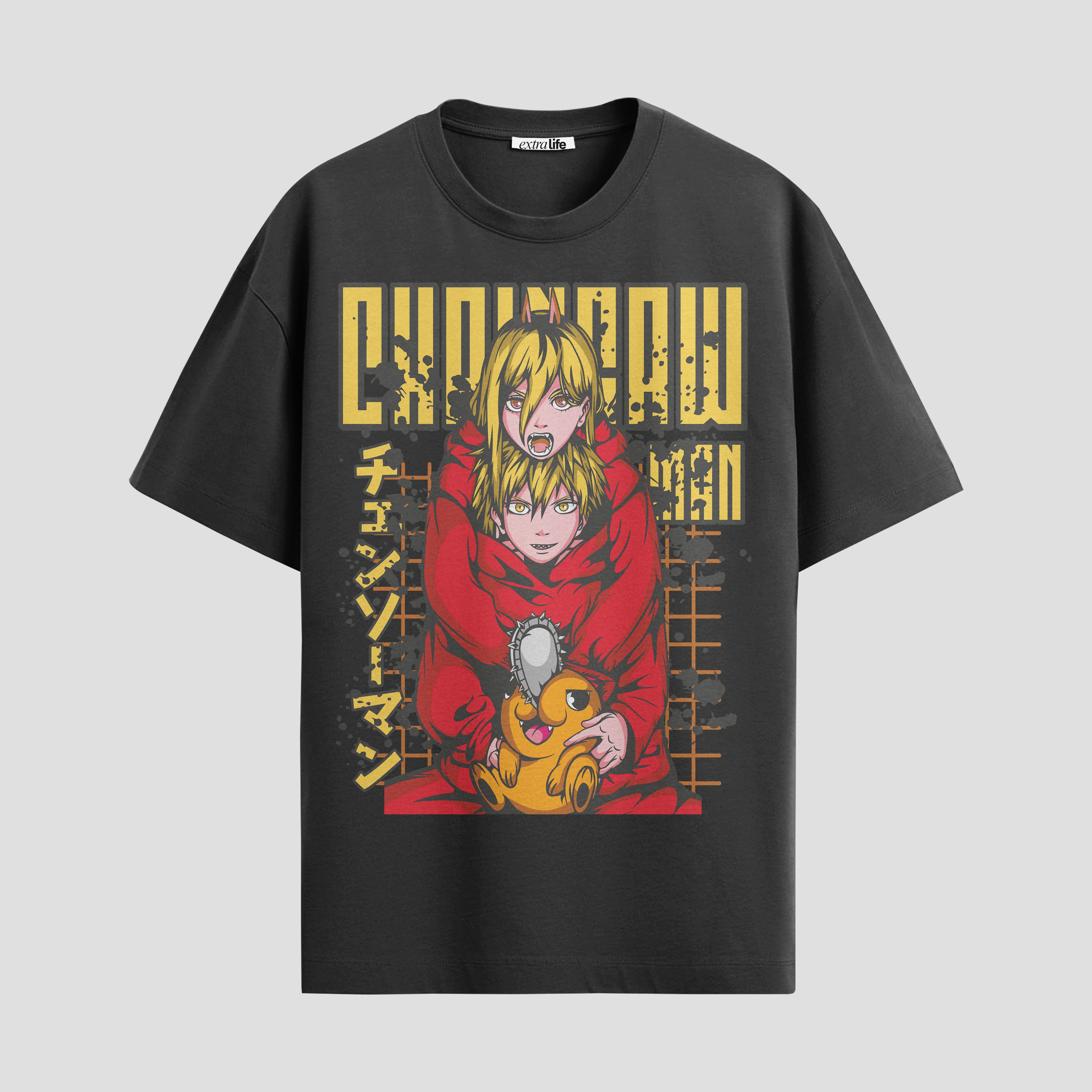 Playera urbana de anime y gaming ExtraLife MX, corte Standard Fit unisex ligero y transpirable en color Deep Black y Pure White, ropa de uso diario para gym y casual.