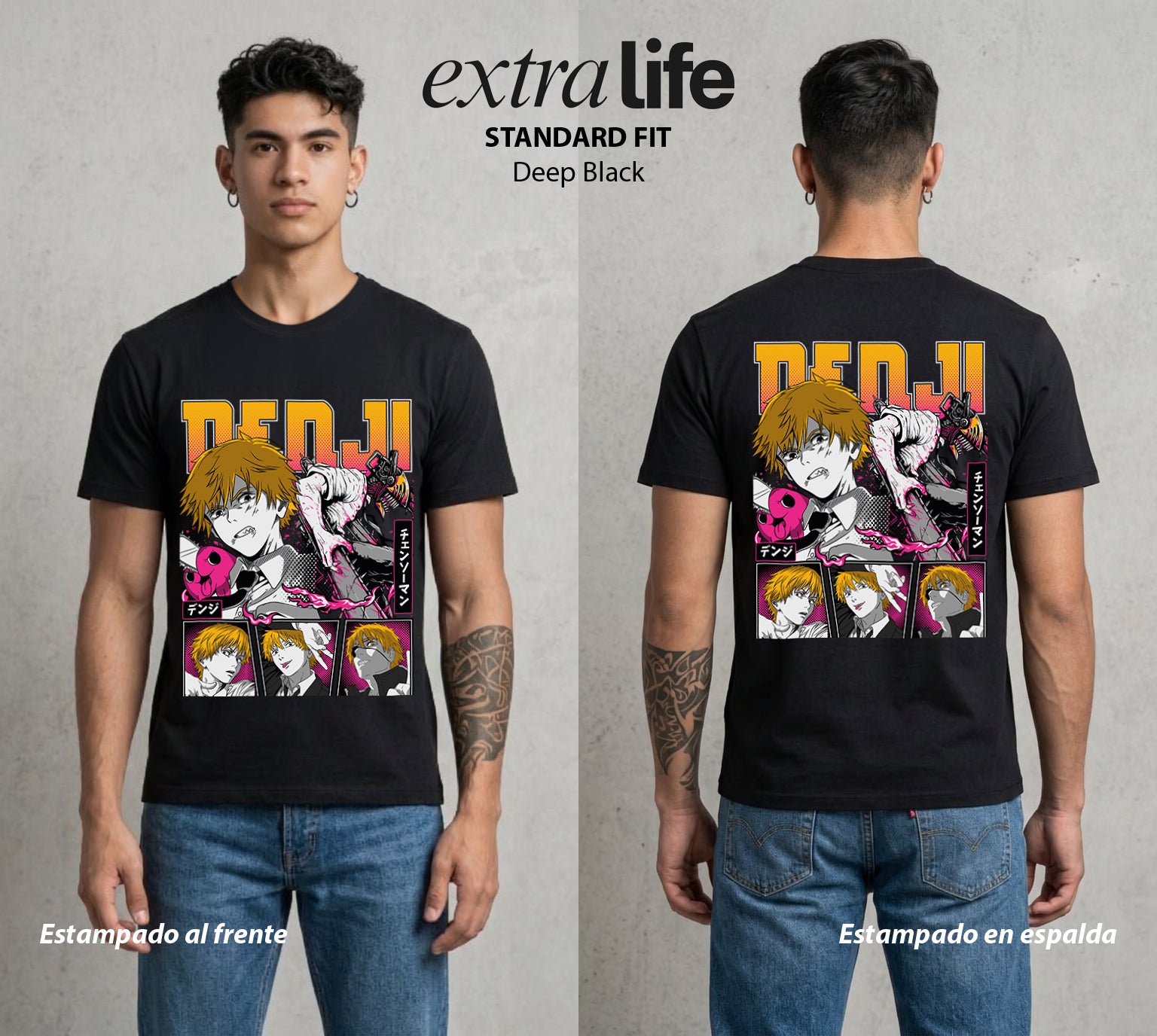 El Contrato Infernal | El Arte del Abismo #00432 - Playera Standard Fit | Deep Black - Foto en modelo