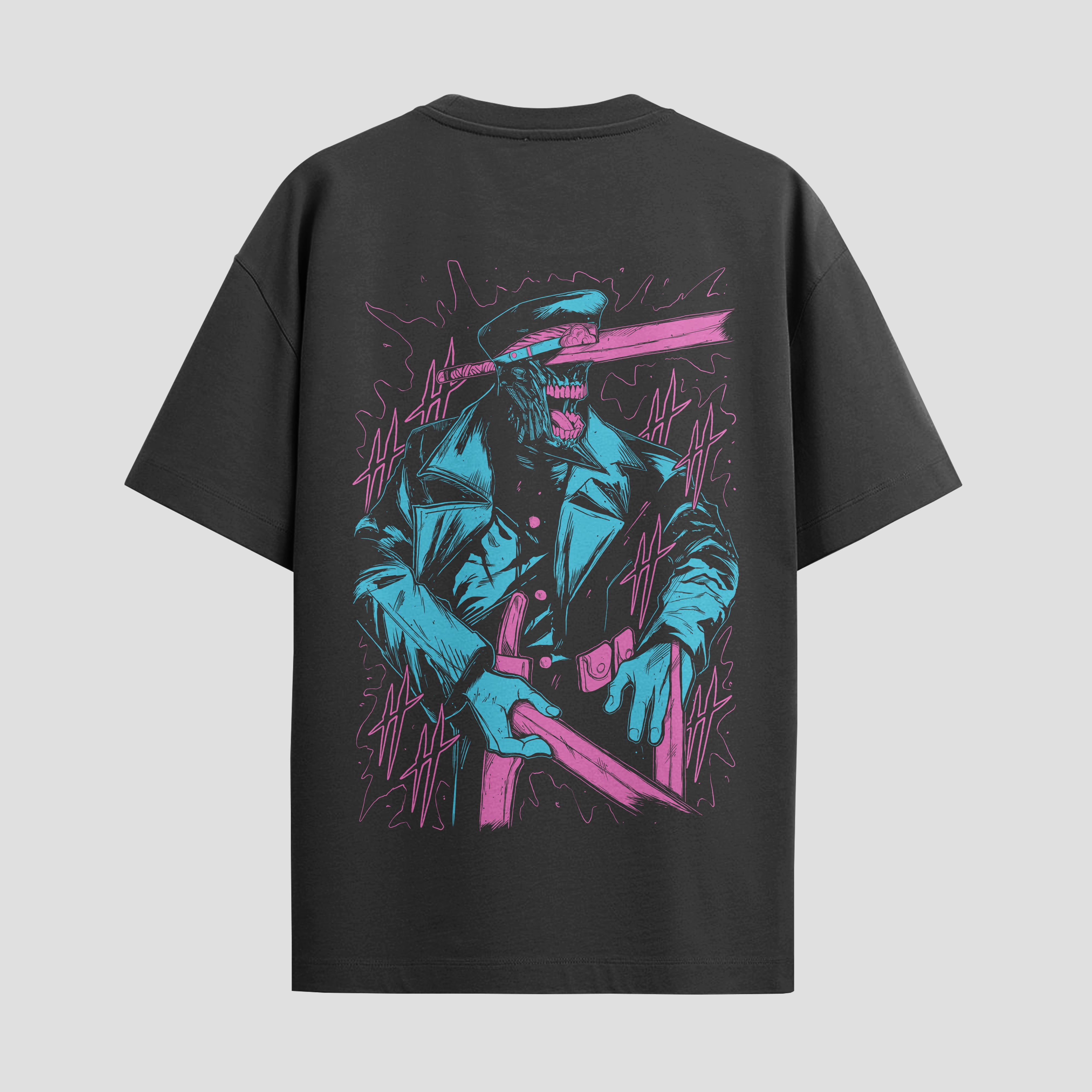 Playera urbana de anime y gaming ExtraLife MX, corte Standard Fit unisex ligero y transpirable en color Deep Black y Pure White, ropa de uso diario para gym y casual.