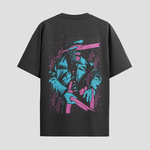 Playera urbana de anime y gaming ExtraLife MX, corte Standard Fit unisex ligero y transpirable en color Deep Black y Pure White, ropa de uso diario para gym y casual.