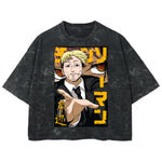 Playera streetwear premium de anime y gaming ExtraLife MX, corte boxy deluxe mineral wash heavyweight en color Acid Wash, moda urbana mexicana de culto.