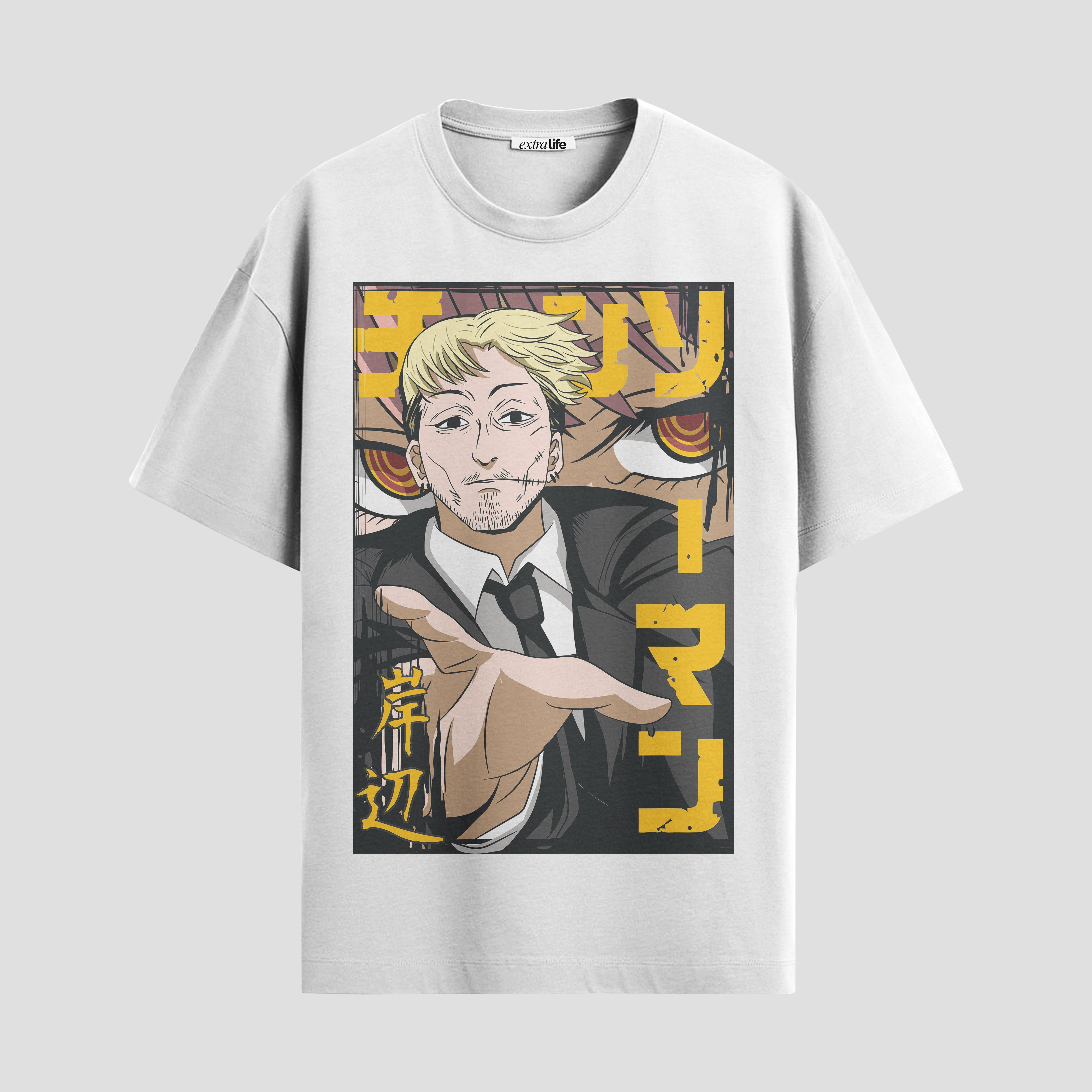 Playera urbana de anime y gaming ExtraLife MX, corte Standard Fit unisex ligero y transpirable en color Deep Black y Pure White, ropa de uso diario para gym y casual.
