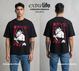 El Contrato Infernal | La Bailarina del Peligro #00438 - Playera Oversized Premium | Deep Black - Foto en modelo
