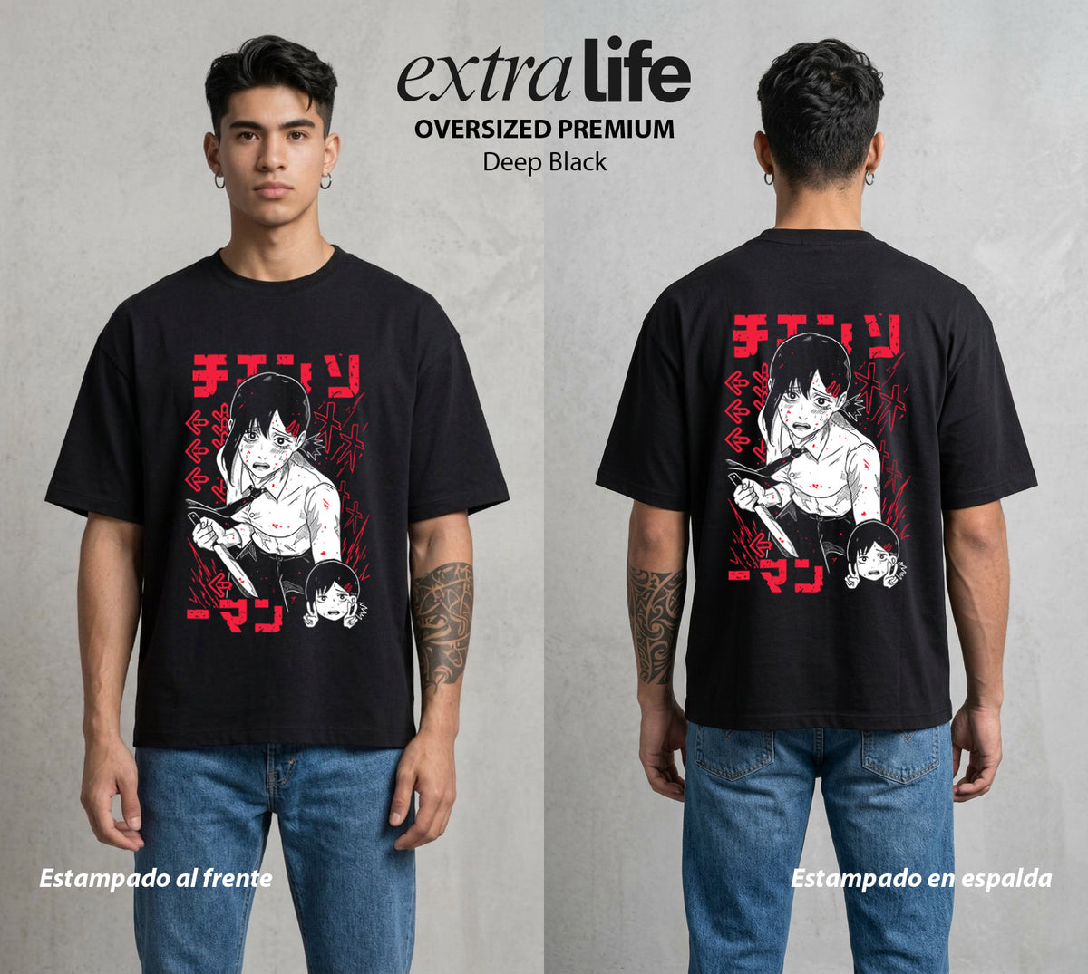 El Contrato Infernal | La Bailarina del Peligro #00438 - Playera Oversized Premium | Deep Black - Foto en modelo