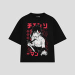 Playera streetwear premium de anime y gaming ExtraLife MX, corte oversized drop shoulder ligero y fresco en color Deep Black y Off-White, moda urbana mexicana de culto.
