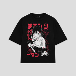 Playera streetwear premium de anime y gaming ExtraLife MX, corte oversized drop shoulder ligero y fresco en color Deep Black y Off-White, moda urbana mexicana de culto.