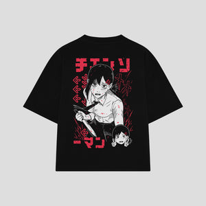 Playera streetwear premium de anime y gaming ExtraLife MX, corte oversized drop shoulder ligero y fresco en color Deep Black y Off-White, moda urbana mexicana de culto.