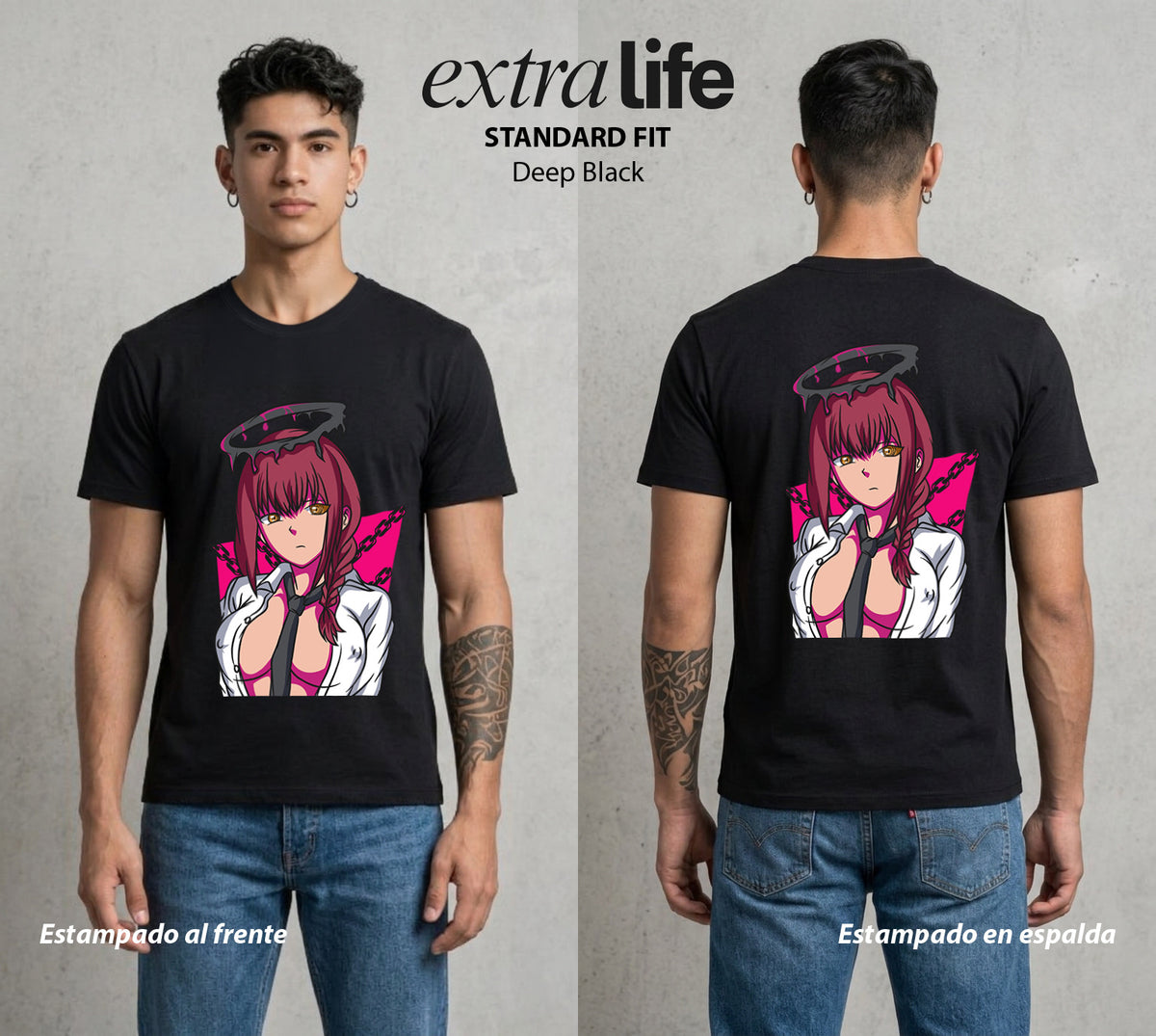 El Contrato Infernal | Las Cadenas del Amor #00440 - Playera Classic Premium | Deep Black - Foto en modelo