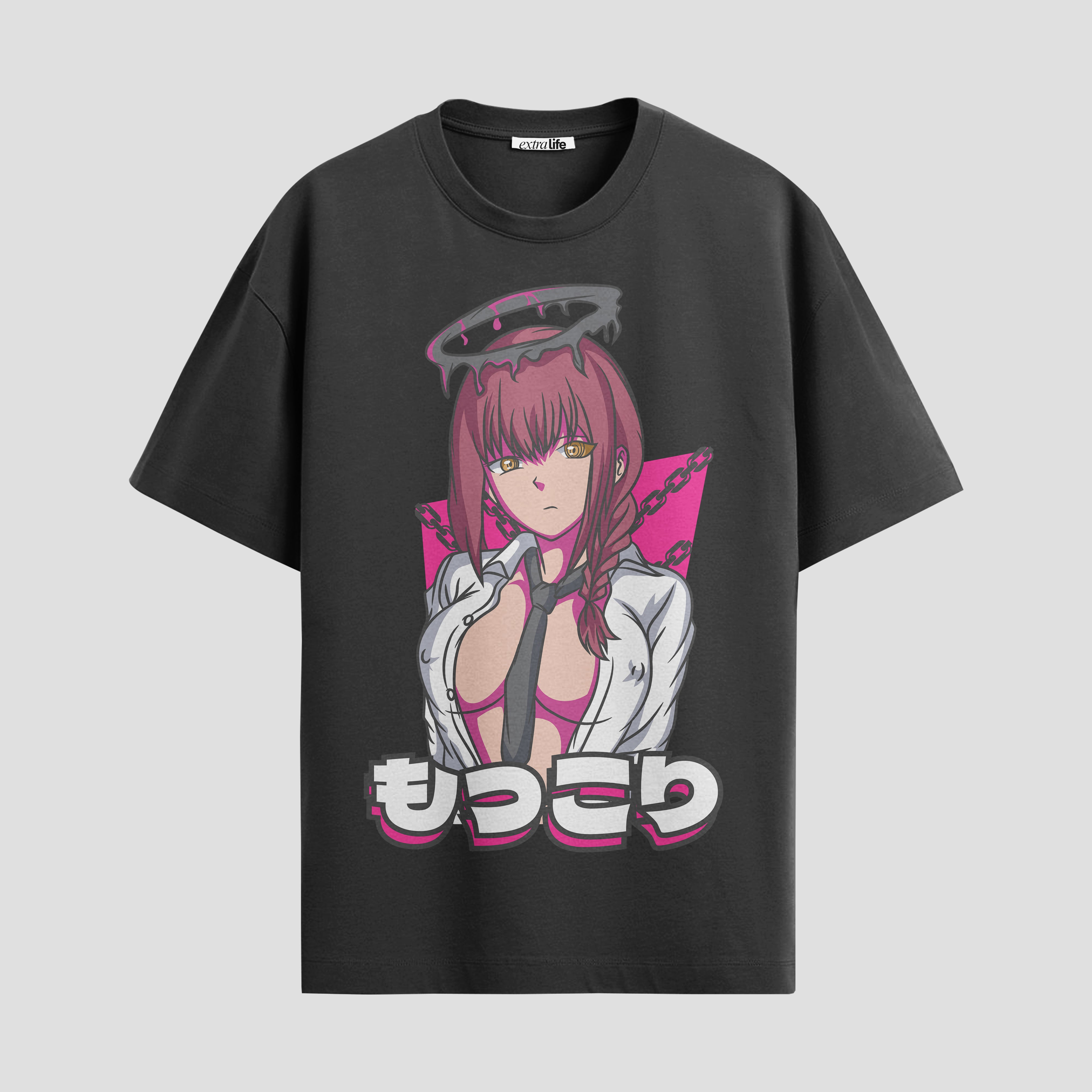 Playera urbana de anime y gaming ExtraLife MX, corte Standard Fit unisex ligero y transpirable en color Deep Black y Pure White, ropa de uso diario para gym y casual.