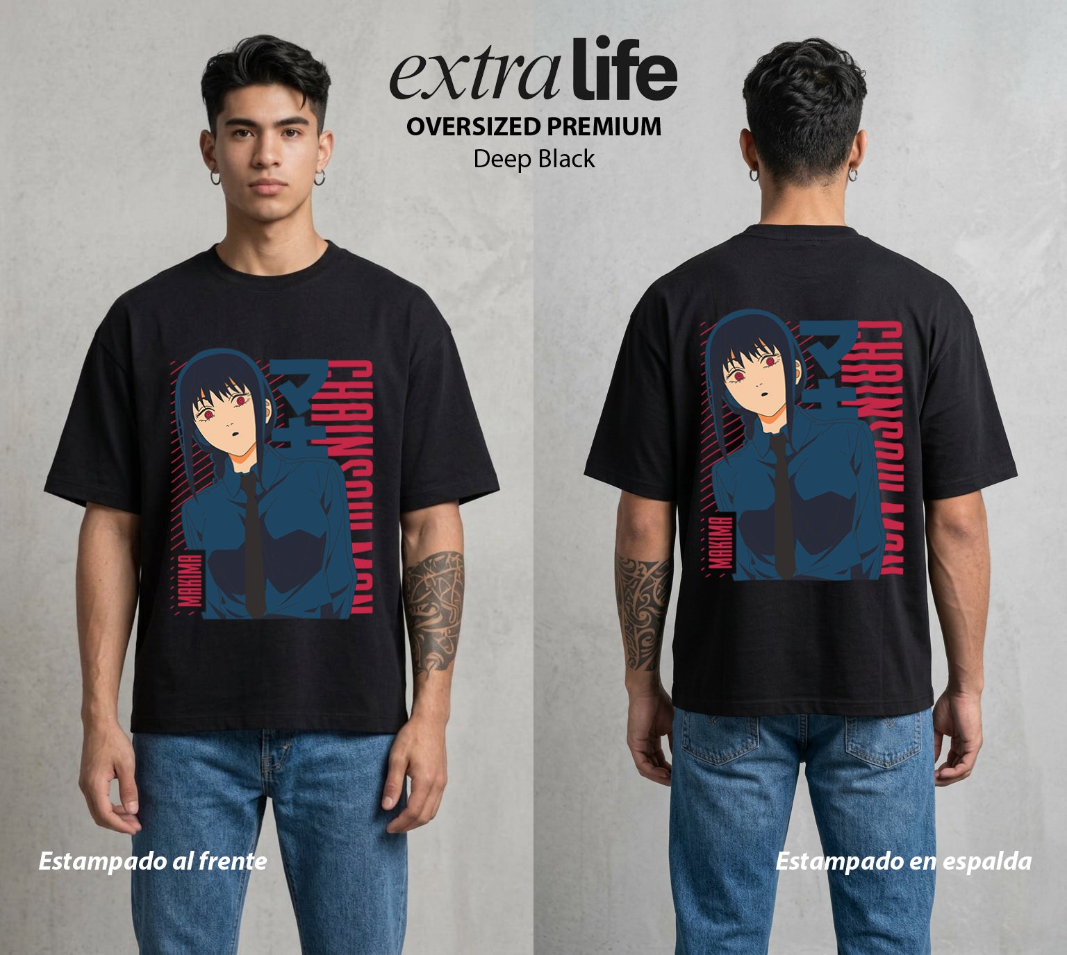 El Contrato Infernal | La Jefa del Contrato #00443 - Playera Oversized Premium | Deep Black - Foto en modelo