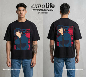 El Contrato Infernal | La Jefa del Contrato #00443 - Playera Oversized Premium | Deep Black - Foto en modelo