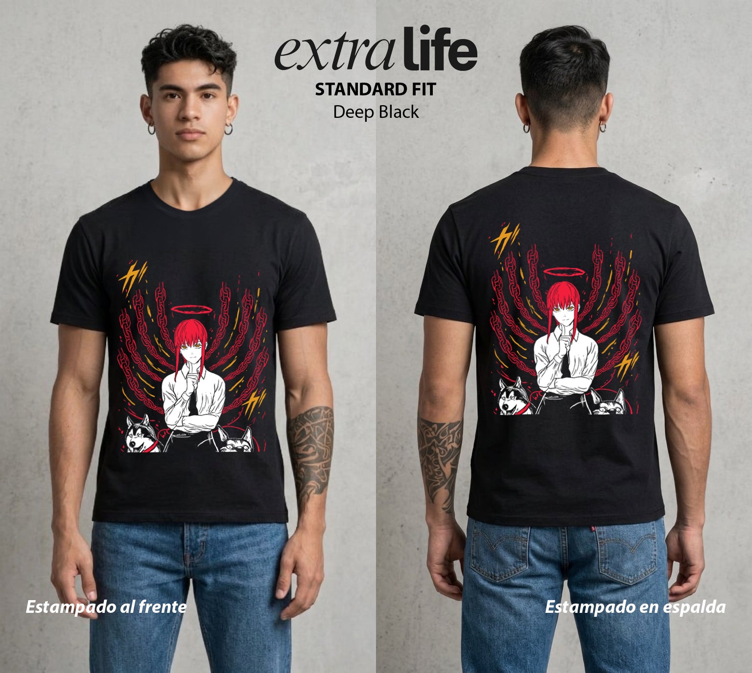 El Contrato Infernal | El Amor Controlado #00444 - Playera Standard Fit | Deep Black - Foto en modelo