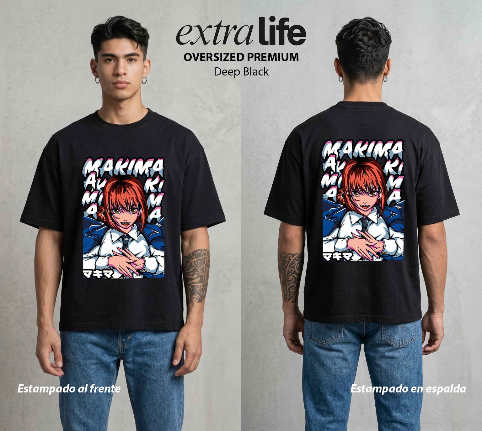 El Contrato Infernal | El Control Absoluto #00445 - Playera Oversized Premium | Deep Black - Foto en modelo