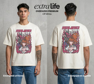 El Contrato Infernal | El Cachorro de Sierra #00446 - Playera Oversized Premium | Off White - Foto en modelo