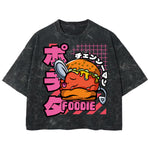 Playera streetwear premium de anime y gaming ExtraLife MX, corte boxy deluxe mineral wash heavyweight en color Acid Wash, moda urbana mexicana de culto.