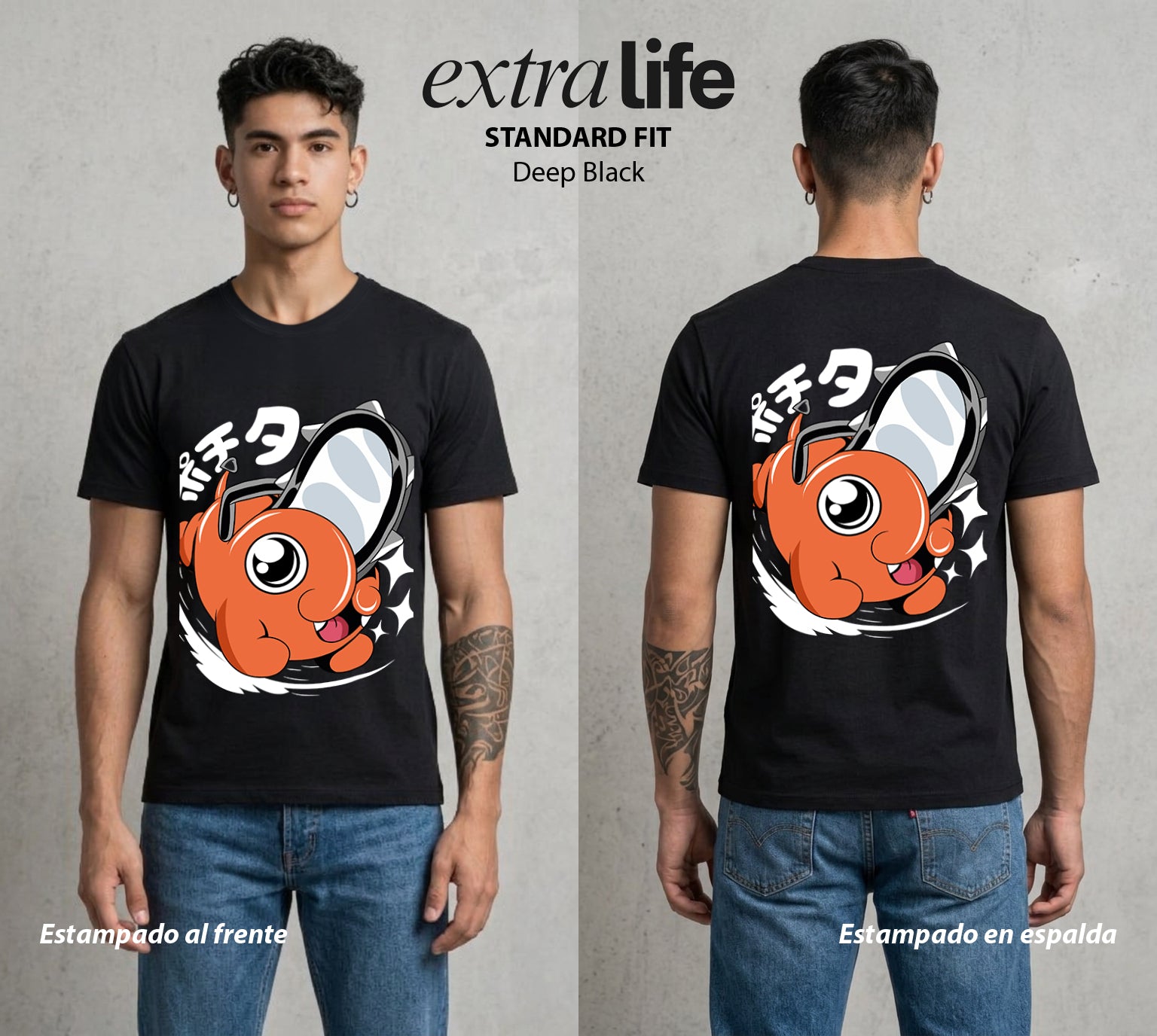 El Contrato Infernal | El Cachorro de Sierra #00459 - Playera Standard Fit | Deep Black - Foto en modelo