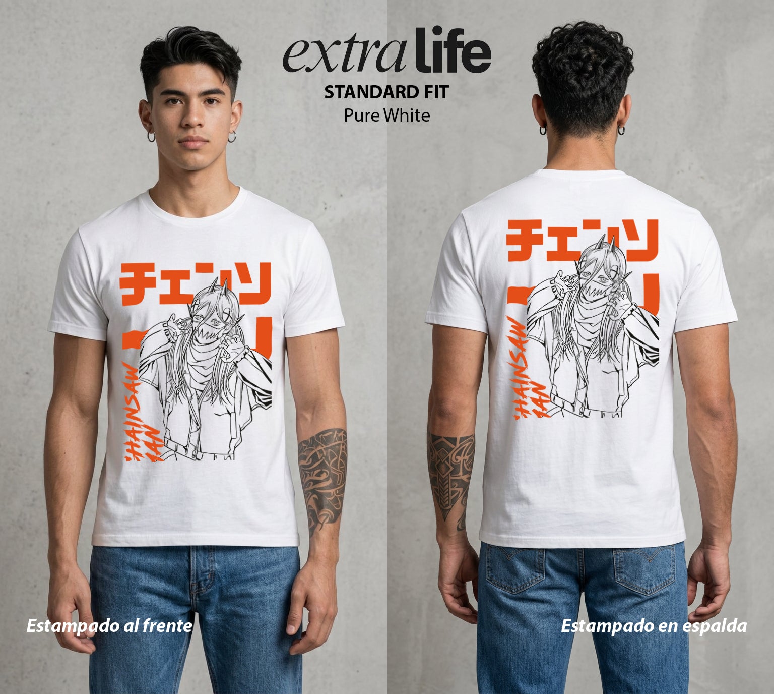 El Contrato Infernal | La Demoniaca Favorita #00461 - Playera Standard Fit | Pure White - Foto en modelo