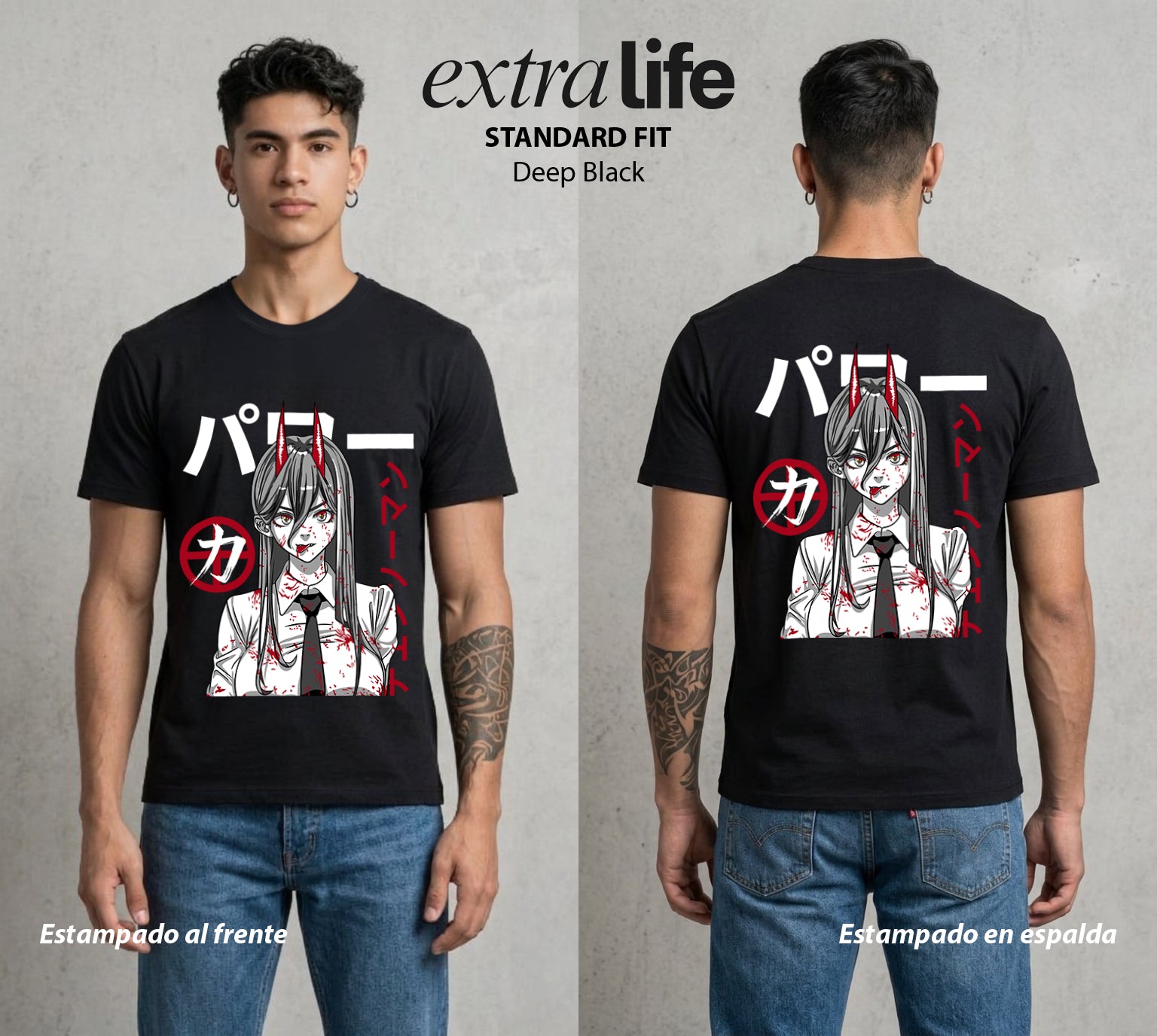 El Contrato Infernal | Sangre y Caos #00469 - Playera Standard Fit | Deep Black - Foto en modelo
