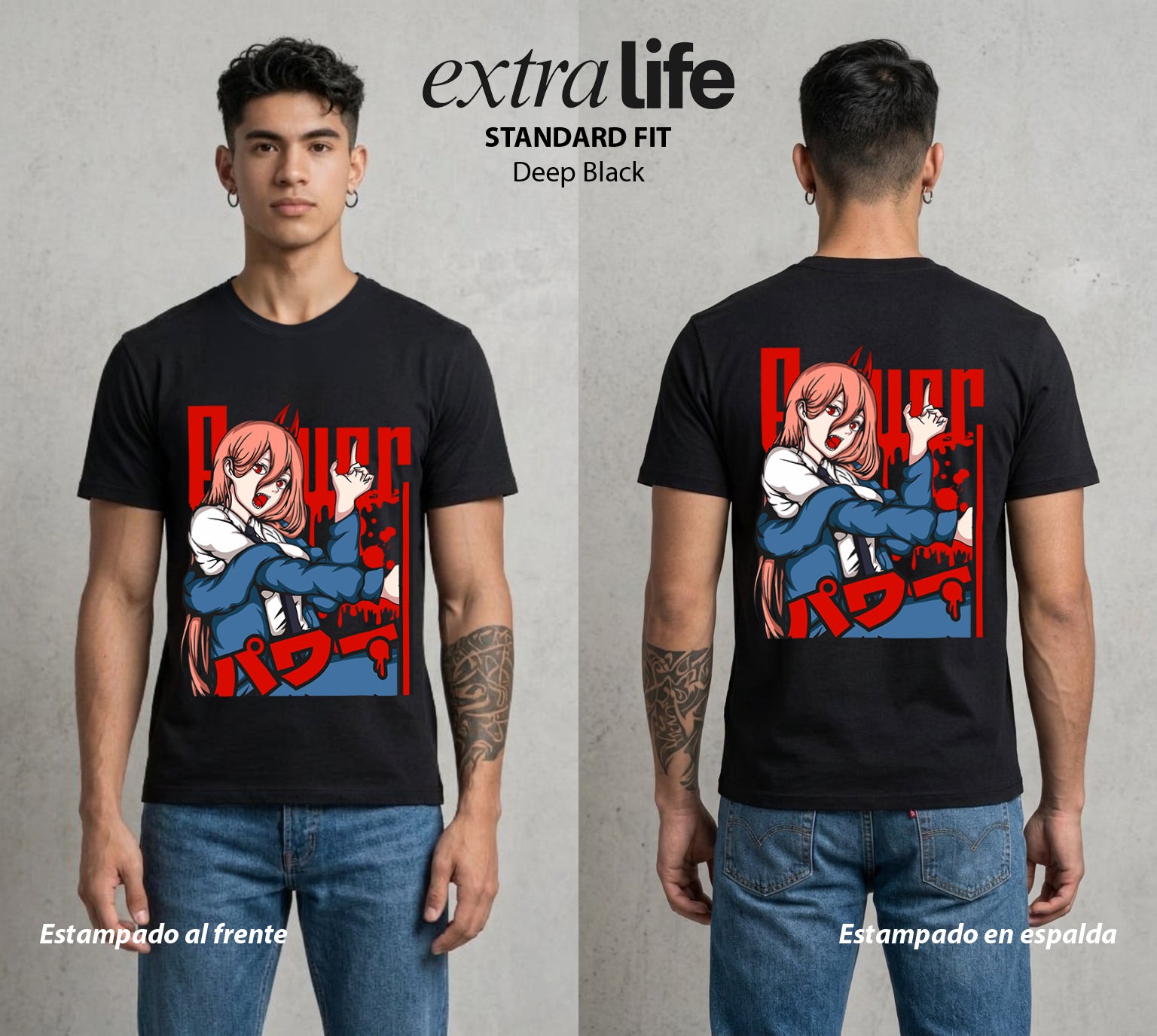 El Contrato Infernal | La Demoníaca del Equipo #00470 - Playera Standard Fit | Deep Black - Foto en modelo