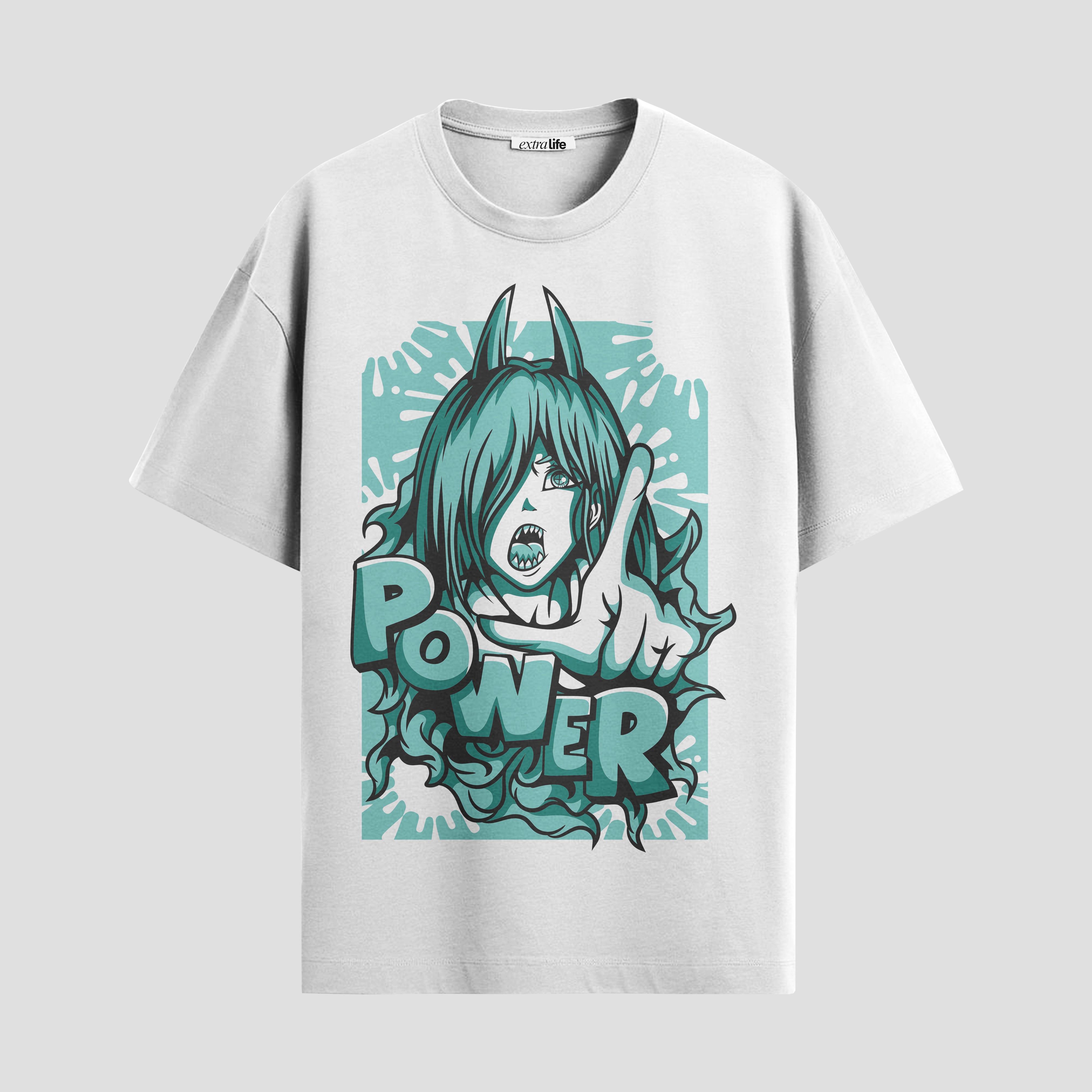 Playera urbana de anime y gaming ExtraLife MX, corte Standard Fit unisex ligero y transpirable en color Deep Black y Pure White, ropa de uso diario para gym y casual.