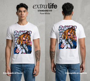 El Contrato Infernal | La Sangre del Diablo #00472 - Playera Standard Fit | Pure White - Foto en modelo