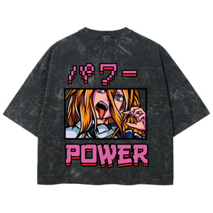 Playera streetwear premium de anime y gaming ExtraLife MX, corte boxy deluxe mineral wash heavyweight en color Acid Wash, moda urbana mexicana de culto.