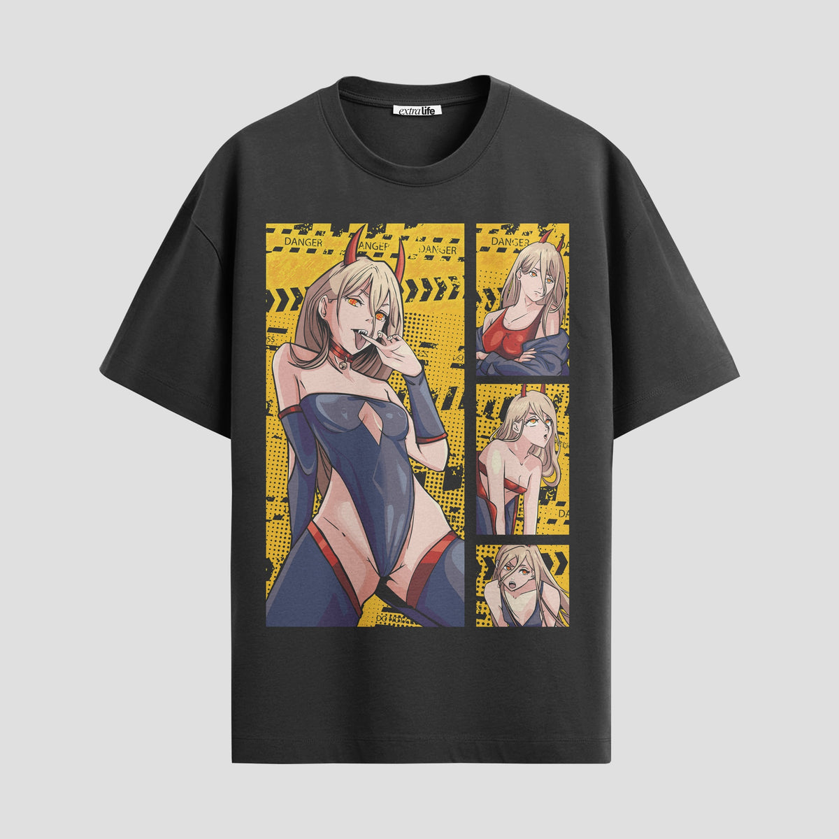 Playera urbana de anime y gaming ExtraLife MX, corte Classic Premium unisex ligero y transpirable en color Deep Black y Pure White, ropa de uso diario para gym y casual.