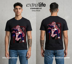 El Contrato Infernal | La Demoníaca del Equipo #00476 - Playera Classic Premium | Deep Black - Foto en modelo