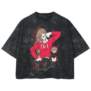 Playera streetwear premium de anime y gaming ExtraLife MX, corte boxy deluxe mineral wash heavyweight en color Acid Wash, moda urbana mexicana de culto.