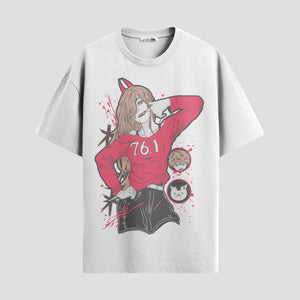 Playera urbana de anime y gaming ExtraLife MX, corte Standard Fit unisex ligero y transpirable en color Deep Black y Pure White, ropa de uso diario para gym y casual.