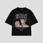 Playera streetwear premium de anime y gaming ExtraLife MX, corte oversized drop shoulder ligero y fresco en color Deep Black y Off-White, moda urbana mexicana de culto.