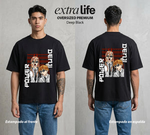 El Contrato Infernal | El Chico de la Sierra #00480 - Playera Oversized Premium | Deep Black - Foto en modelo
