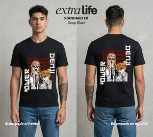 El Contrato Infernal | El Chico de la Sierra #00480 - Playera Standard Fit | Deep Black - Foto en modelo
