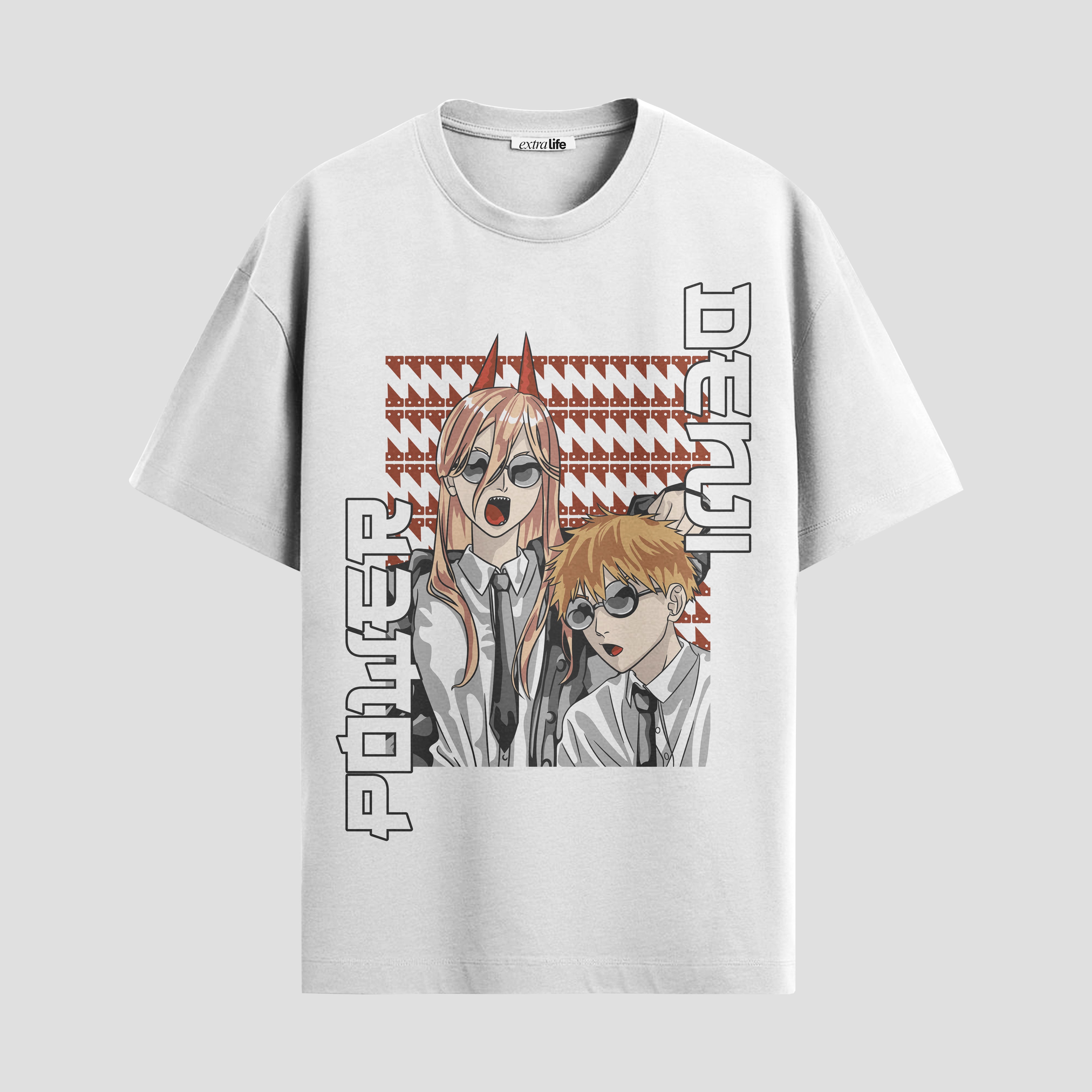 Playera urbana de anime y gaming ExtraLife MX, corte Standard Fit unisex ligero y transpirable en color Deep Black y Pure White, ropa de uso diario para gym y casual.
