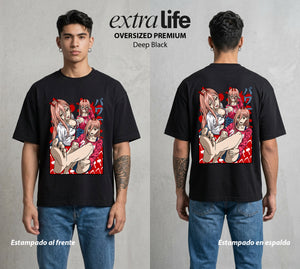 El Contrato Infernal | La Sangre del Diablo #00482 - Playera Oversized Premium | Deep Black - Foto en modelo